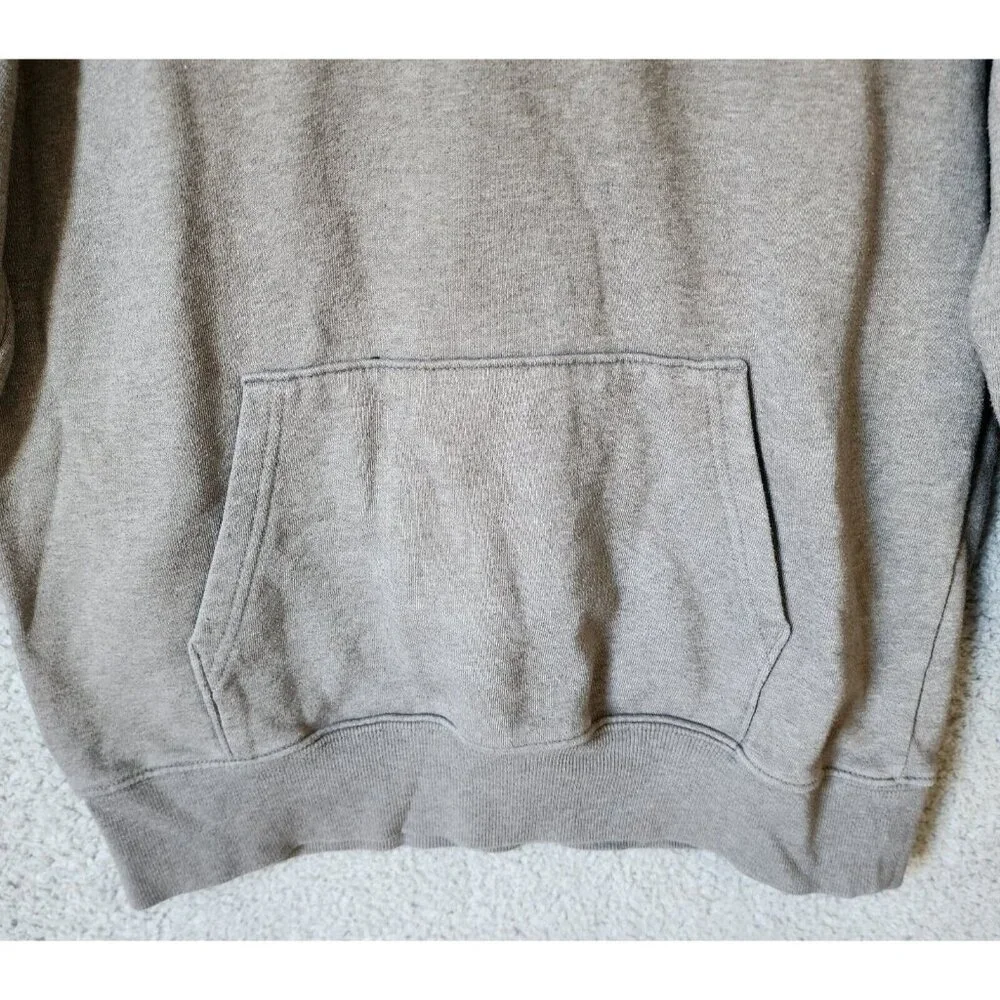 The North Face Gray Logo Long Sleeve Pullover Kangaroo Pocket Hoodie Size Medium